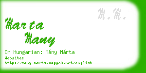 marta many business card